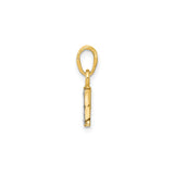 14k Multi-Tone Gold Diamond Initial I Pendant, Vertical Block Letter Charm for Women
