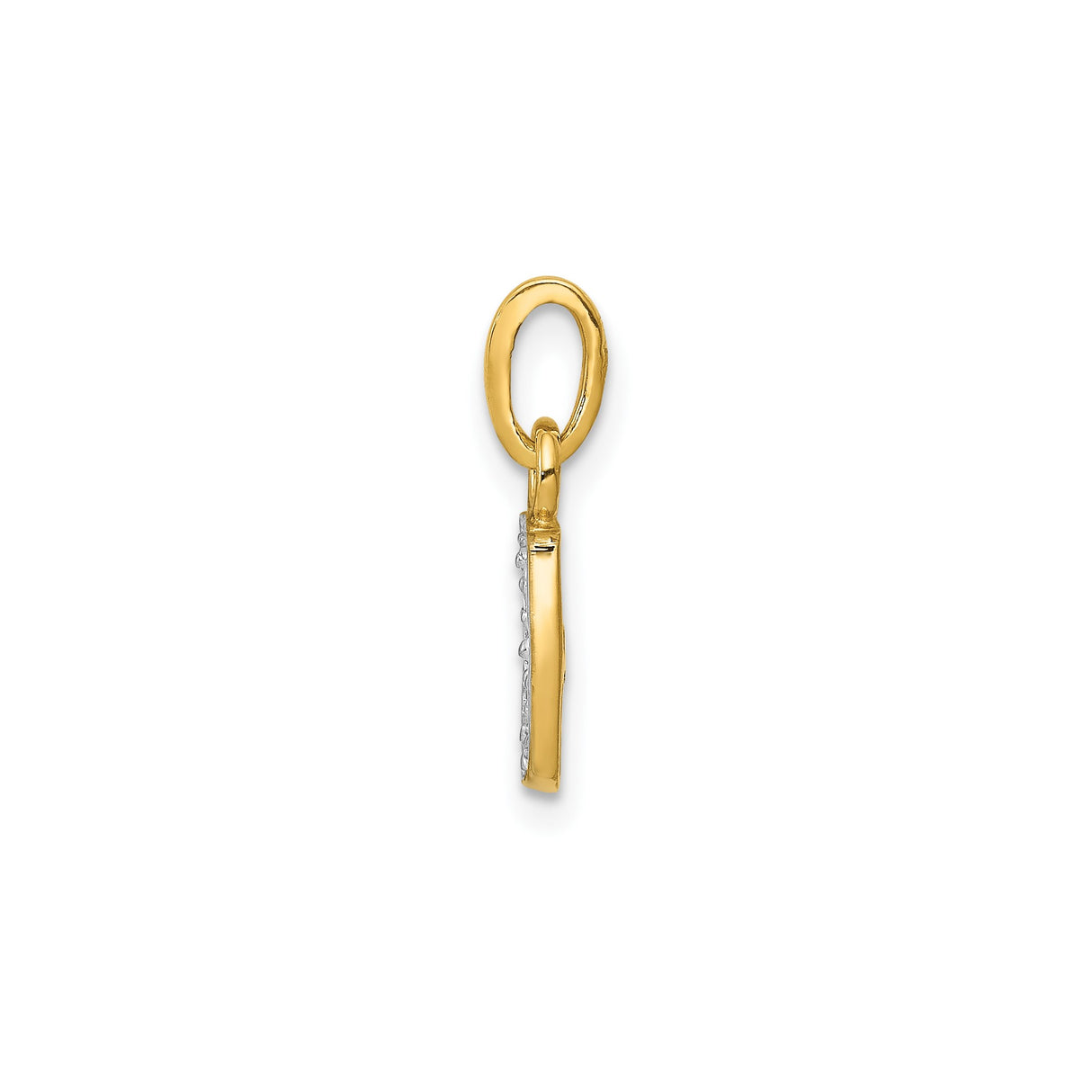 14k Two-Tone Gold Initial Pendant with Diamond Accents, Letter J Charm