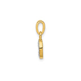 14k Multi-Tone Gold Letter O Pendant with Diamond Cut Accents and Textured Finish