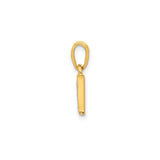 14k Yellow Gold Multi-Tone Letter W Pendant with Textured Diamond Accent