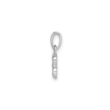 14k White Gold Initial B Pendant with Diamond Accents, Block Letter Charm