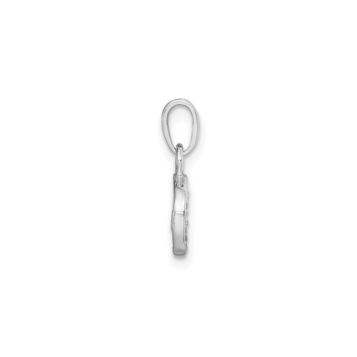 14k White Gold Crescent Moon Pendant with Diamond Accents, Celestial Astrology Jewelry for Women