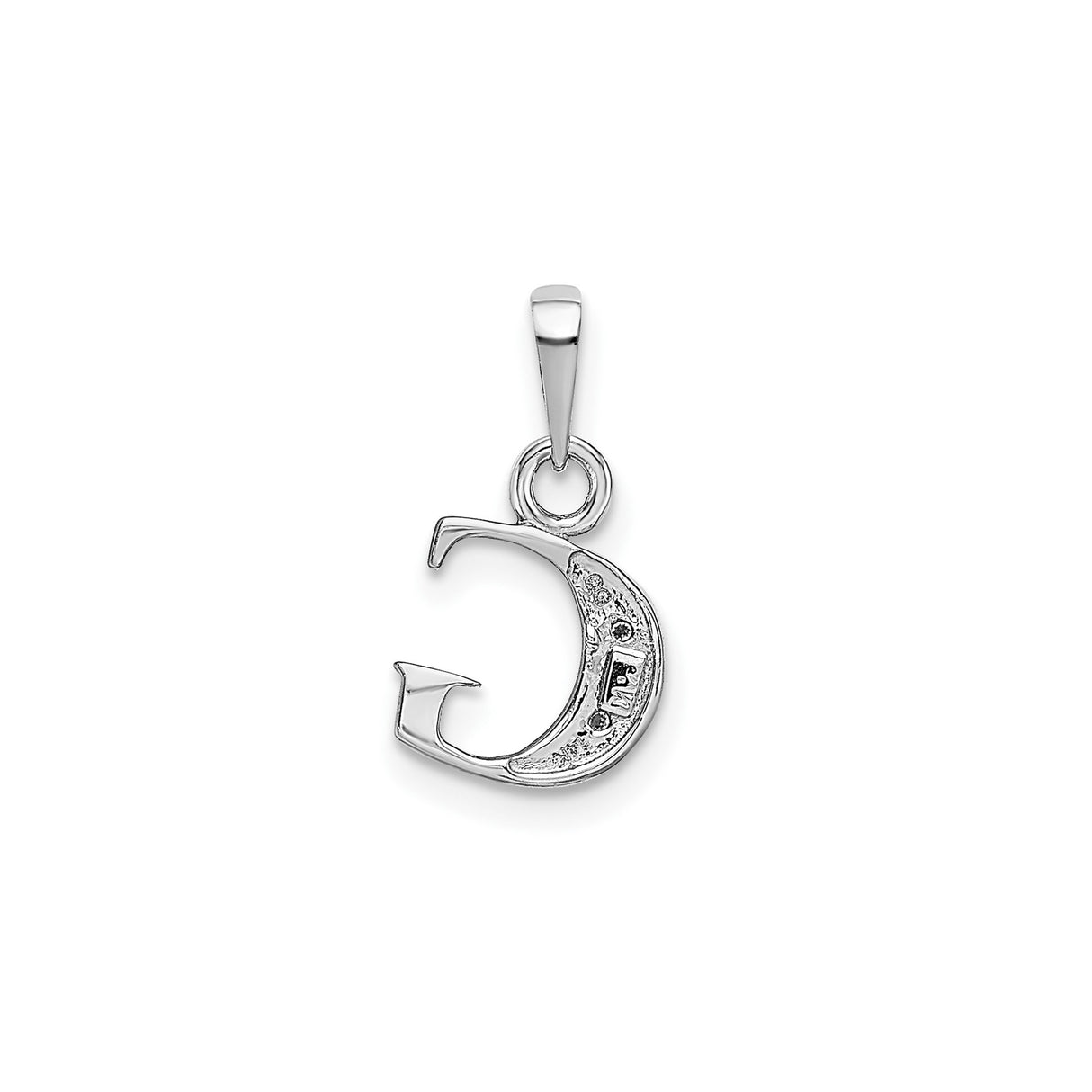 14k White Gold Initial G Pendant with Diamond Accents, Letter Charm Jewelry for Women