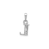 14k White Gold Letter L Pendant with Diamond Accents, Dainty Monogram Necklace for Women
