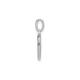 14k White Gold Initial M Pendant with Diamond Accents, Polished Letter Charm