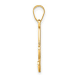 14k Yellow Gold Letter A Pendant with Diamond Accent, Script Initial Charm for Women