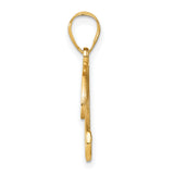 14k Yellow Gold Letter B Pendant with Diamond Accent, Script Initial Charm for Women