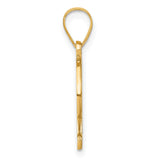 14k Yellow Gold Letter D Pendant with Diamond Accent, Script Initial Charm for Women