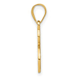 14k Yellow Gold Script Initial E Pendant with Diamond Accent Charm