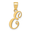 14k Yellow Gold Script Initial E Pendant with Diamond Accent Charm