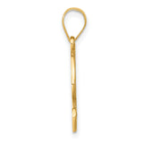 14k Yellow Gold Letter J Pendant with Diamond Accent, Script Initial Charm for Women