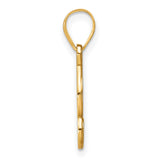 14k Yellow Gold Script Letter J Pendant with Diamond Accent, Cursive Initial Charm