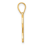 14k Yellow Gold Initial J Pendant with Diamond Accent, Script Letter Charm for Women