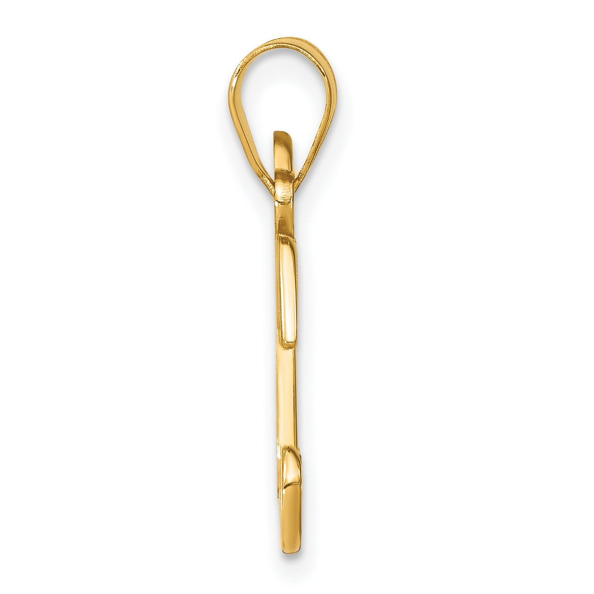 14k Yellow Gold Initial K Pendant with Diamond Accent, Script Letter Charm for Women