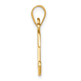 14k Yellow Gold Initial K Pendant with Diamond Accent, Script Letter Charm for Women