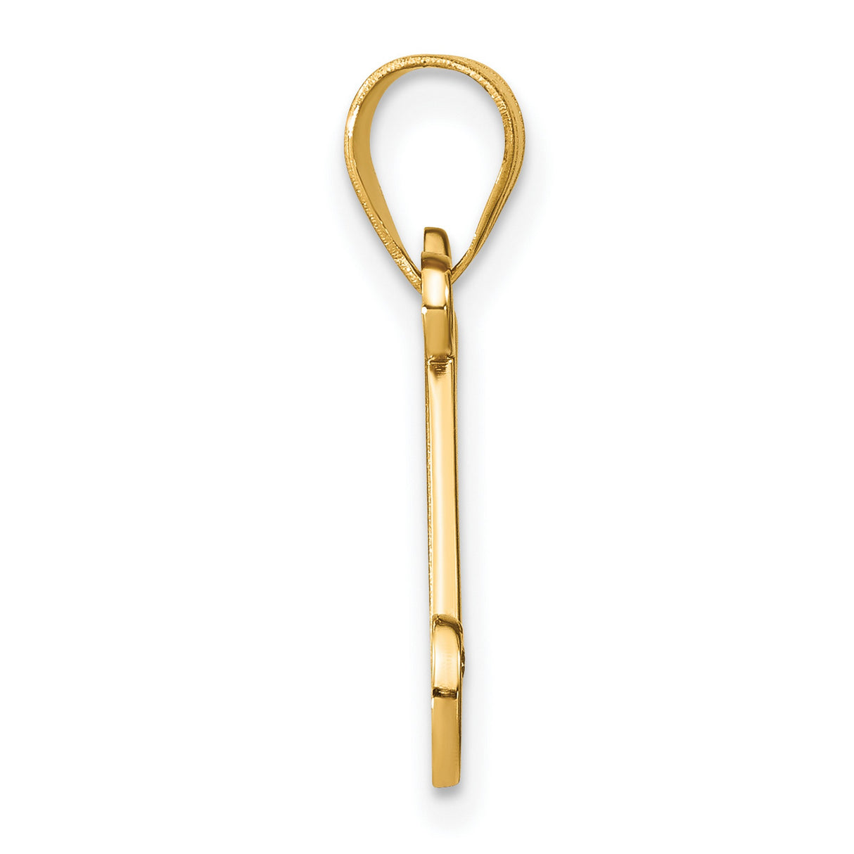 14k Yellow Gold Letter N Pendant with Diamond Accent, Script Initial Charm for Women