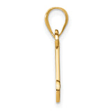 14k Yellow Gold Letter N Pendant with Diamond Accent, Script Initial Charm for Women