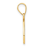 14k Yellow Gold Script Letter O Pendant with Diamond Accent, Dainty Initial Charm for Women