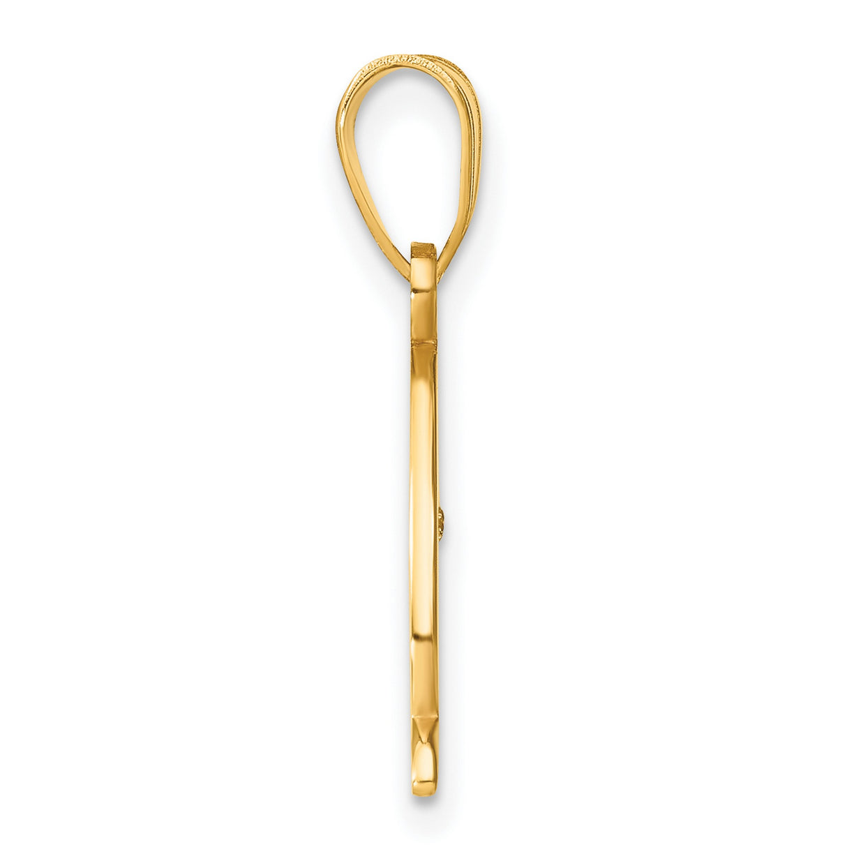 14k Yellow Gold Q Pendant with Diamond Accent, Cursive Letter Charm Necklace for Women