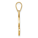 14k Yellow Gold R Initial Pendant with Diamond Accent, Script Letter Charm for Women