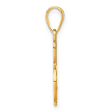 14k Yellow Gold Initial D Pendant with Diamond Accent, Script Monogram Charm for Women