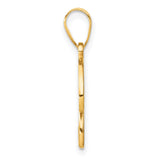 14k Yellow Gold Script Letter U Pendant with Diamond Accent