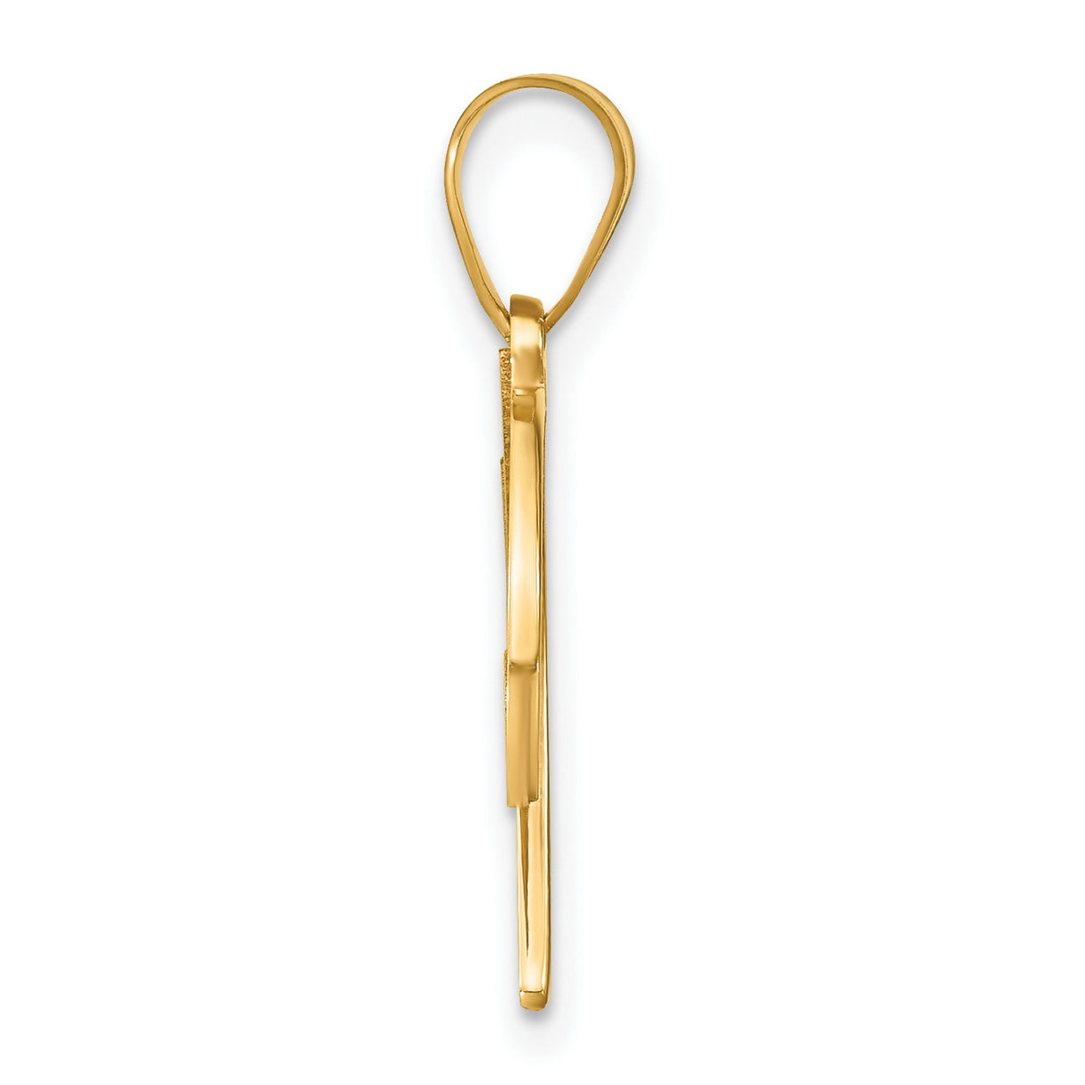 14k Yellow Gold W Initial Pendant with Diamond Accent, Script Letter Charm for Women