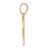 14k Yellow Gold W Initial Pendant with Diamond Accent, Script Letter Charm for Women