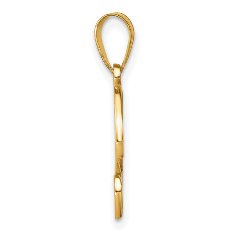 14k Yellow Gold Initial Y Pendant with Diamond Accent, Script Letter Charm for Women