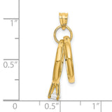 14k Yellow Gold Pendant with Interlocked Wedding Bands and Cubic Zirconia, Symbolic Bridal Charm
