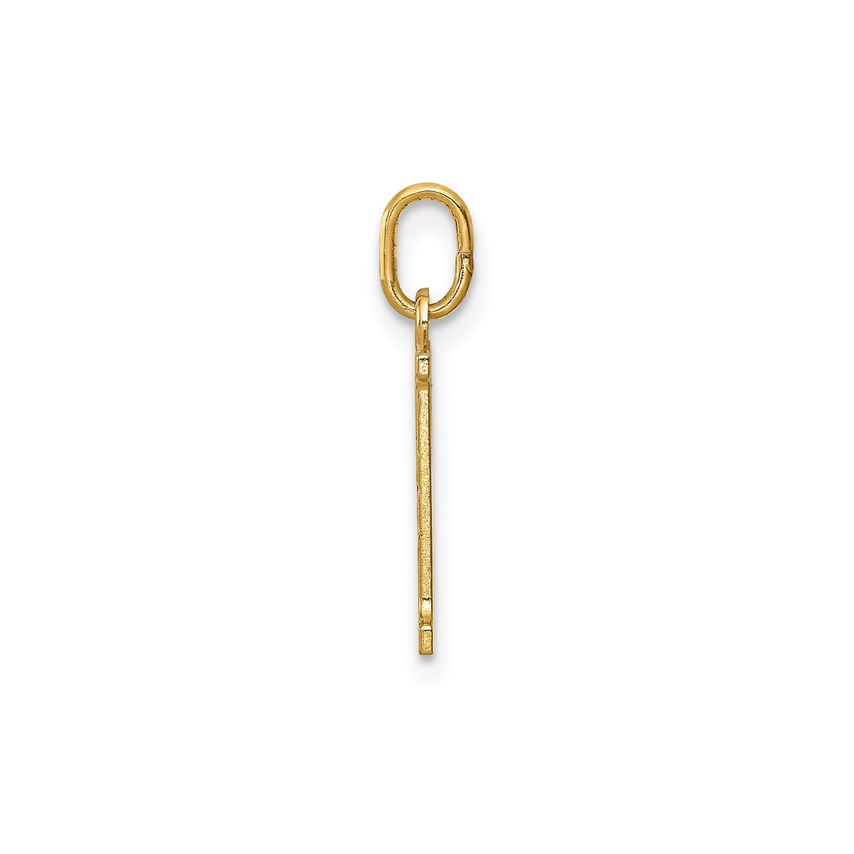14k Yellow Gold 21 Pendant Charm, Textured and Polished Milestone Jewelry for Women or Unisex Wear