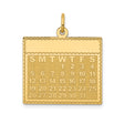 14k Yellow Gold Calendar Pendant Charm with Custom Date Engraving for Women