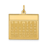 14k Yellow Gold Calendar Pendant Charm with Custom Date Engraving for Women