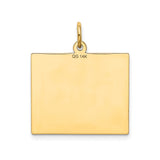 14k Yellow Gold Calendar Pendant with Full Month Grid, Commemorative Date Charm