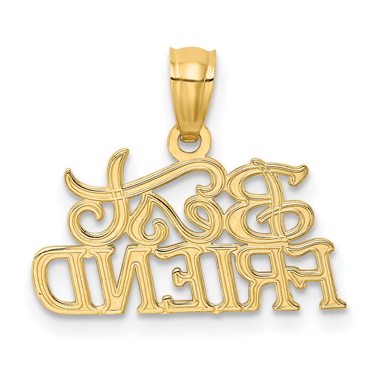 Best Friends Charm Pendant in Real 14k Yellow Gold