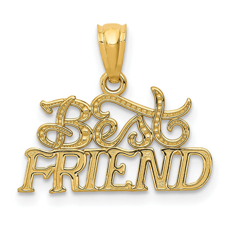 Best Friends Charm Pendant in Real 14k Yellow Gold