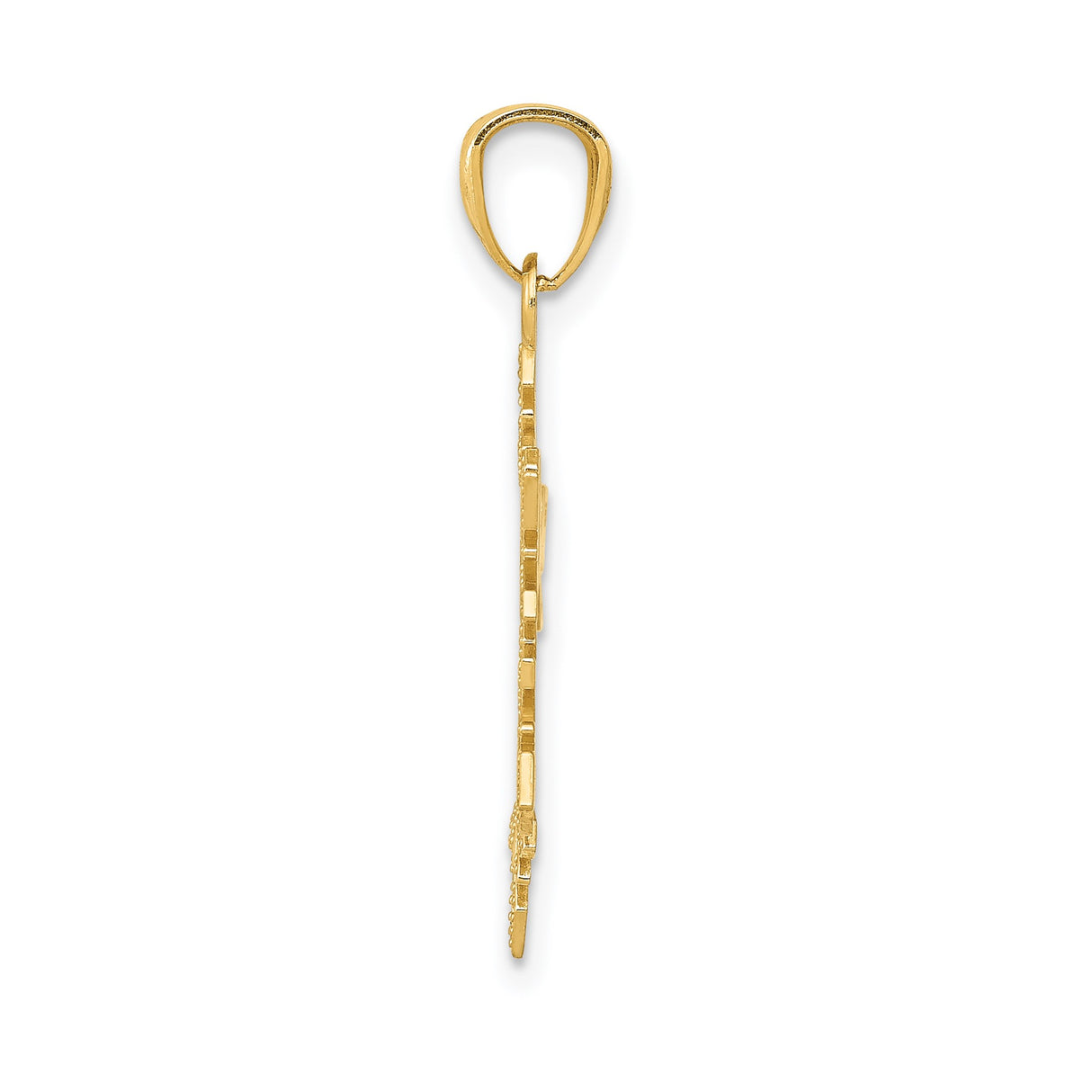 14k Yellow Gold Snowflake Pendant with Intricate Detailing, Geometric Winter Charm for Women