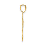 14k Yellow Gold Snowflake Pendant with Intricate Detailing, Geometric Winter Charm for Women
