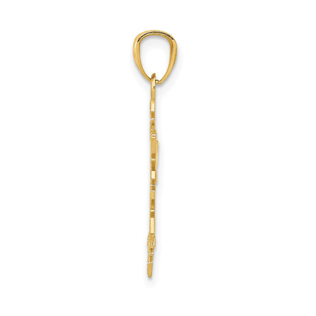 14k Yellow Gold Snowflake Pendant with Intricate Detailing, Geometric Winter Charm for Women