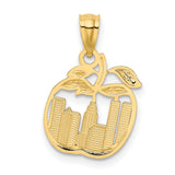 14k Multi-Tone Gold Pendant with New York Skyline in Apple Outline, Unisex City Charm