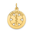 14k Yellow Gold Paramedic Pendant with Star of Life and Rod of Asclepius Symbol