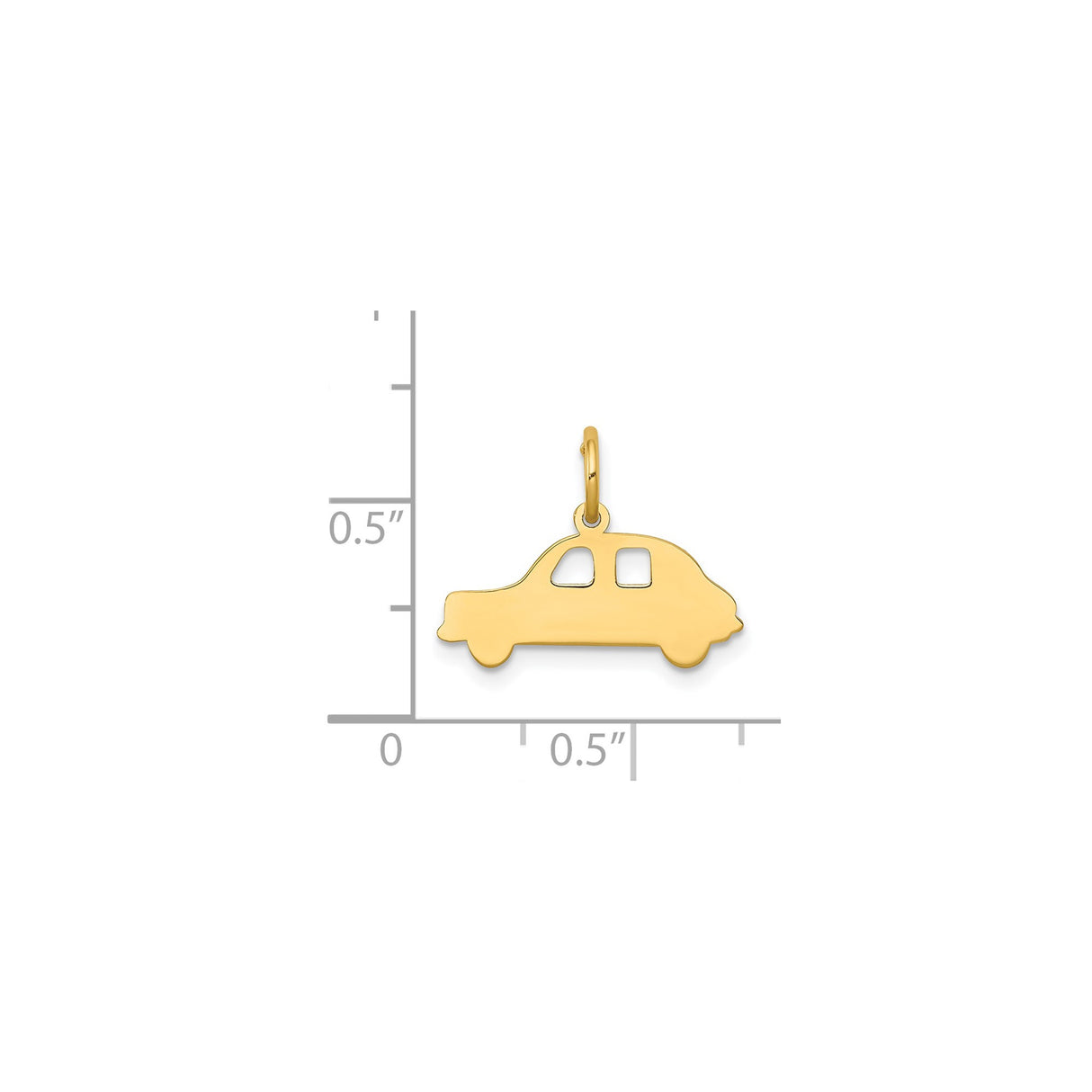 14k Yellow Gold Car Charm Pendant with Cutout Classic Vehicle Silhouette