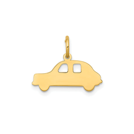 14k Yellow Gold Car Charm Pendant with Cutout Classic Vehicle Silhouette