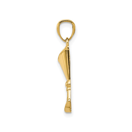 14k Yellow Gold Martini Glass Pendant with Cubic Zirconia, Cocktail Charm Jewelry for Women