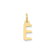 14k Yellow Gold Letter E Pendant Charm, Polished Block Style Initial Jewelry for Women and Unisex Wear