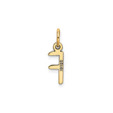 14k Yellow Gold Initial F Pendant Charm, Modern Block Letter Design, Minimalist Alphabet Jewelry