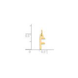 14k Yellow Gold Initial F Pendant Charm, Modern Block Letter Design, Minimalist Alphabet Jewelry