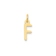 14k Yellow Gold Initial F Pendant Charm, Modern Block Letter Design, Minimalist Alphabet Jewelry