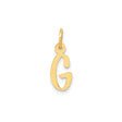 14k Yellow Gold Script G Initial Pendant Charm, Cursive Monogram Alphabet Jewelry for Women