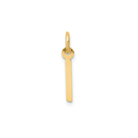 14k Yellow Gold Vertical Bar Pendant, Polished Tag Charm, Minimalist Fine Jewelry for Women